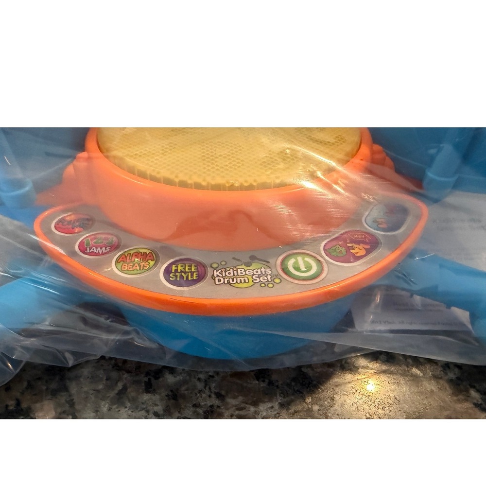 VTech KidiBeats Drum Set Kids Learning Toy 80-134401 Blue Orange Musical Drums - Picture 3 of 8